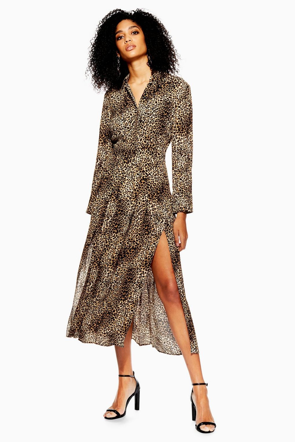 topshop animal print shirt dress
