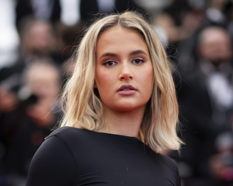 Molly-Mae Hague poses for photographers upon arrival at the premiere of the film 'The Most Precious of Cargoes' at the 77th international film festival, Cannes, southern France, Friday, May 24, 2024. (Photo by Scott A Garfitt/Invision/AP)